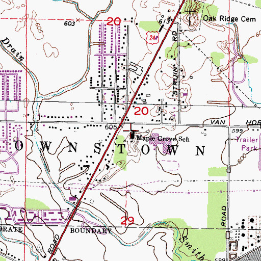 Topographic Map of Maple Grove School, MI