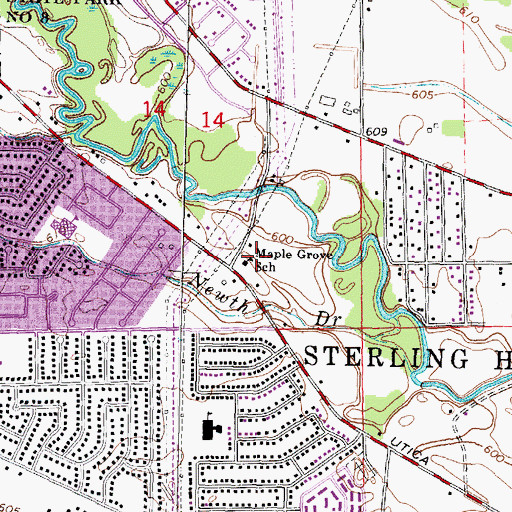 Topographic Map of Maple Grove School, MI