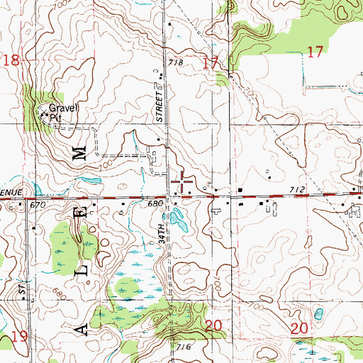 Topographic Map of Maple Grove School, MI