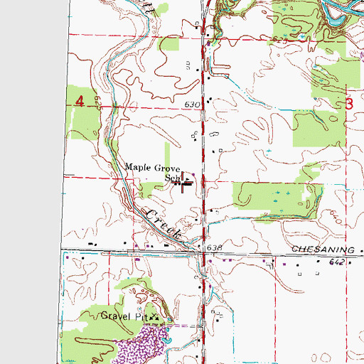 Topographic Map of Maple Grove School, MI