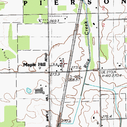 Topographic Map of Maple Hill, MI