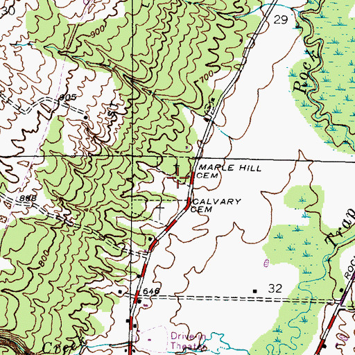 Topographic Map of Maple Hill Cemetery, MI