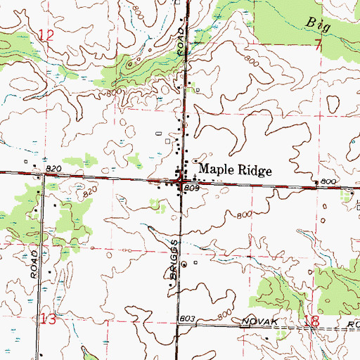 Topographic Map of Maple Ridge, MI
