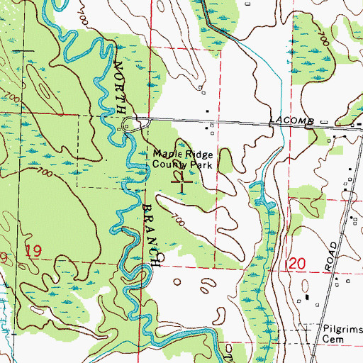 Topographic Map of Maple Ridge County Park, MI