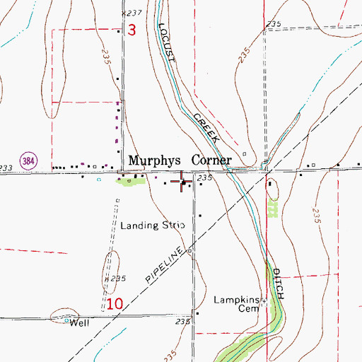 Topographic Map of Murphys Corner Baptist Church, AR