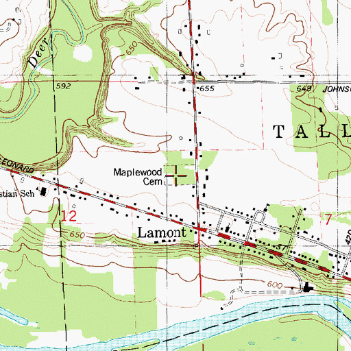 Topographic Map of Maplewood Cemetery, MI
