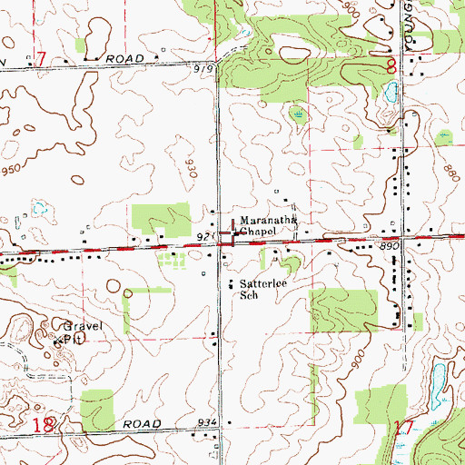 Topographic Map of Maranatha Chapel, MI