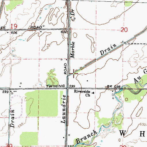 Topographic Map of Marble Drain, MI
