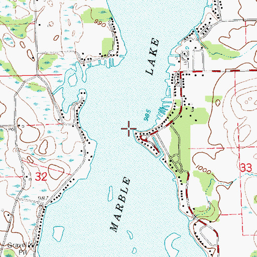 Topographic Map of Marble Lake, MI