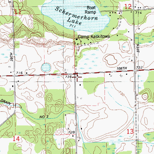 Topographic Map of Marble School, MI