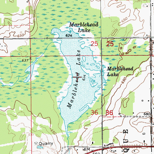 Topographic Map of Marblehead Lake, MI