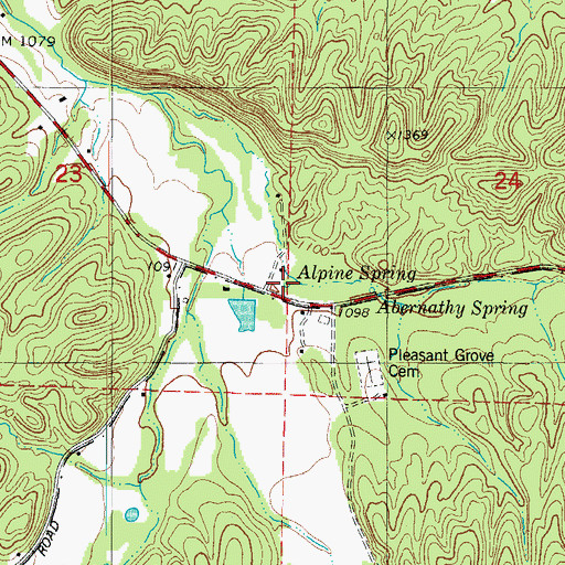 Topographic Map of Alpine Spring, AR