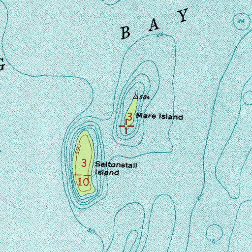Topographic Map of Mare Island, MI