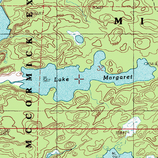 Topographic Map of Lake Margaret, MI