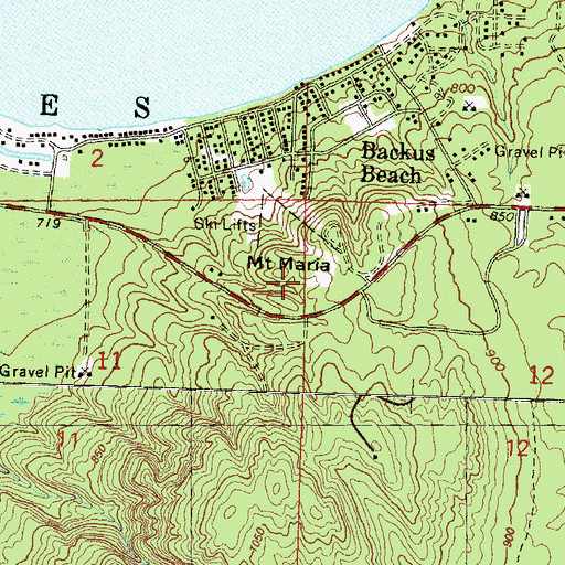 Topographic Map of Mount Maria, MI