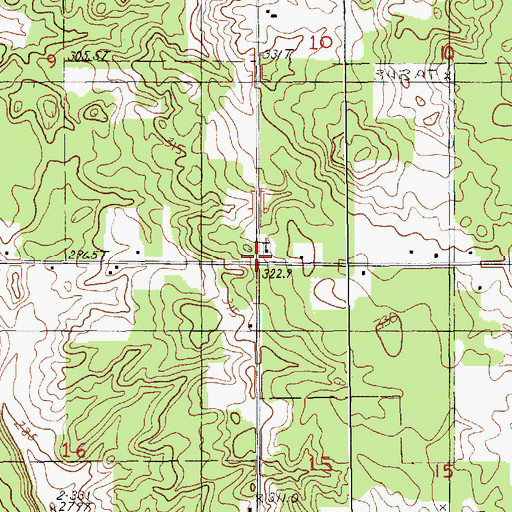 Topographic Map of Marilla Church, MI