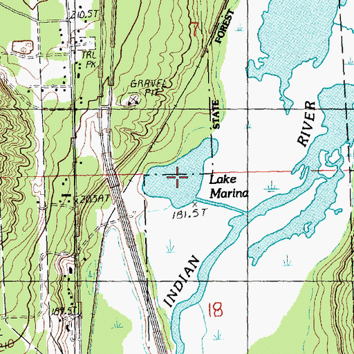 Topographic Map of Lake Marina, MI
