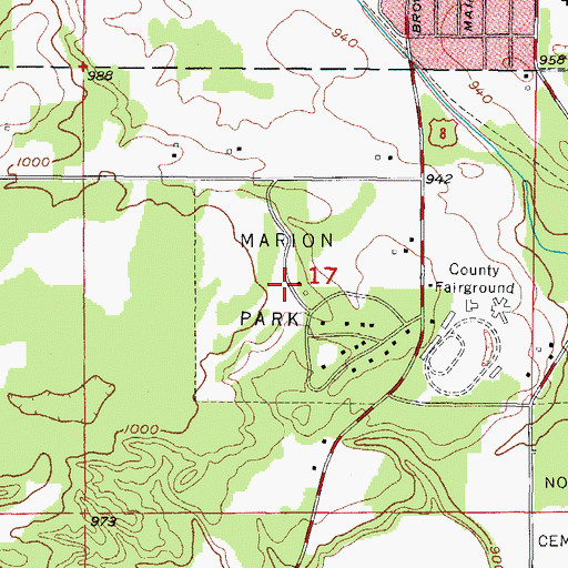 Topographic Map of Marion Park, MI