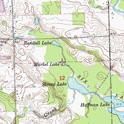 Topographic Map of Markel Lake, MI