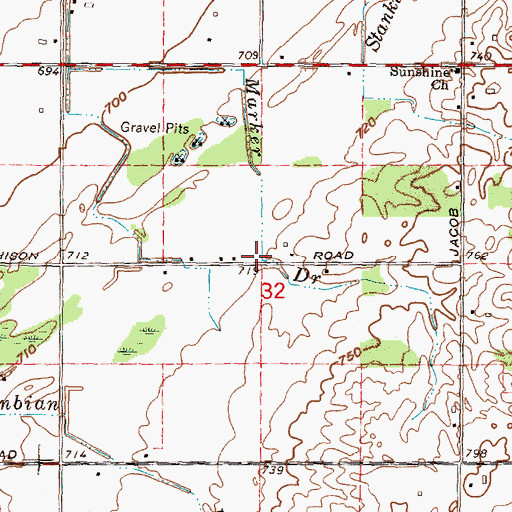 Topographic Map of Marker Drain, MI