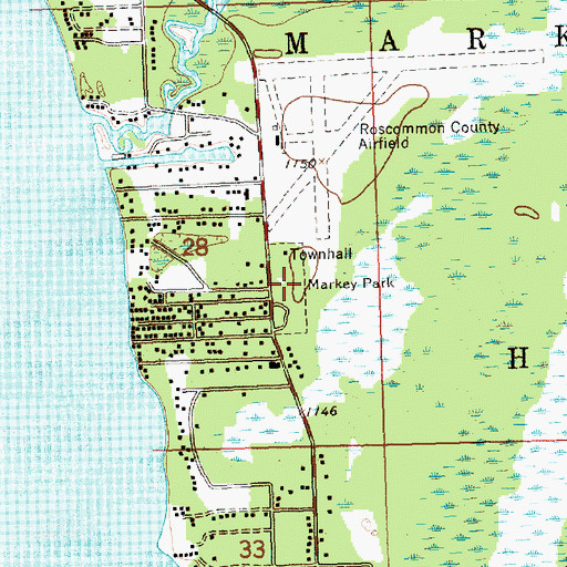 Topographic Map of Markey Park, MI