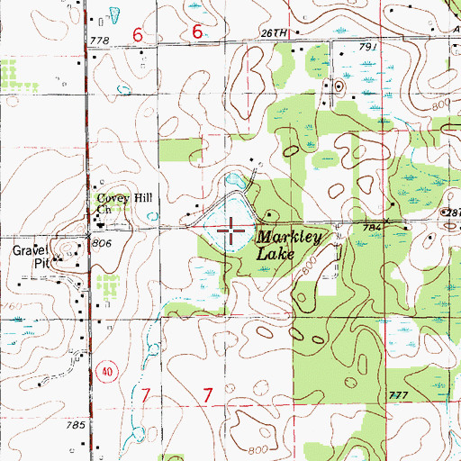 Topographic Map of Markley Lake, MI