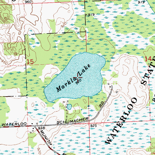 Topographic Map of Markla Lake, MI
