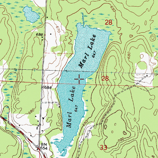 Topographic Map of Marl Lake, MI