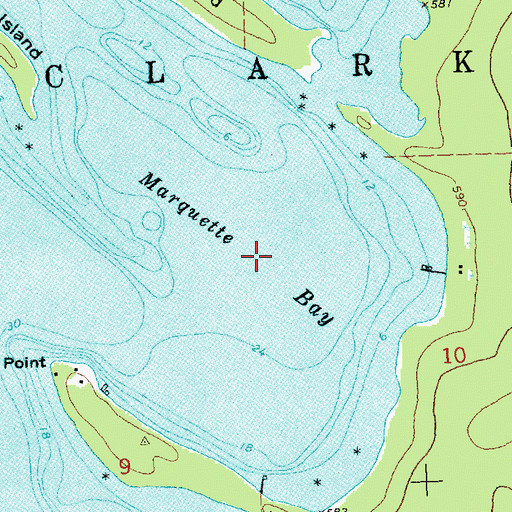 Topographic Map of Marquette Bay, MI
