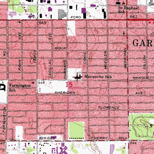 Topographic Map of Marquette School, MI