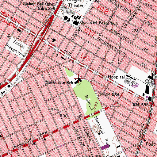 Topographic Map of Marquette School, MI