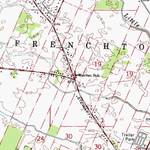 Topographic Map of Marron School, MI