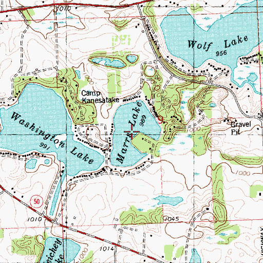 Topographic Map of Marrs Lake, MI