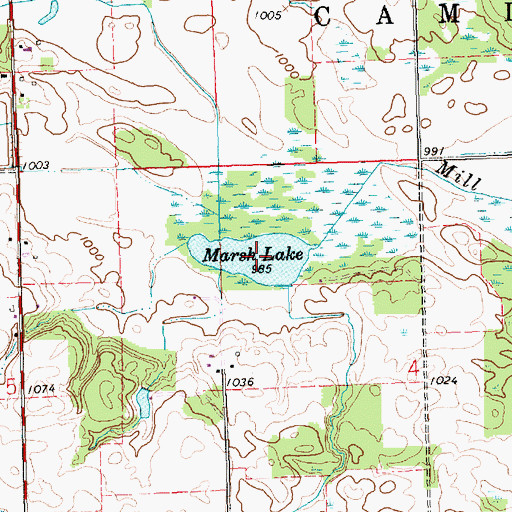 Topographic Map of Marsh Lake, MI