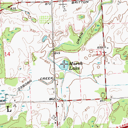 Topographic Map of Marsh Lake, MI