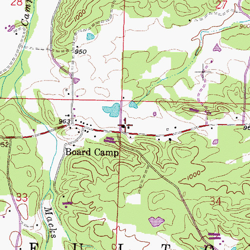 Topographic Map of Board Camp School (historical), AR