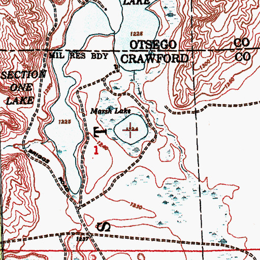 Topographic Map of Marsh Lake, MI