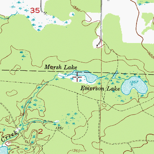 Topographic Map of Marsh Lake, MI