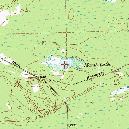 Topographic Map of Marsh Lake, MI