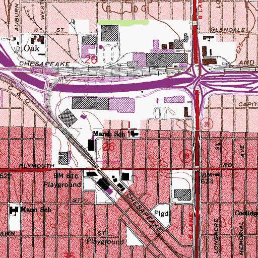 Topographic Map of Marsh School, MI