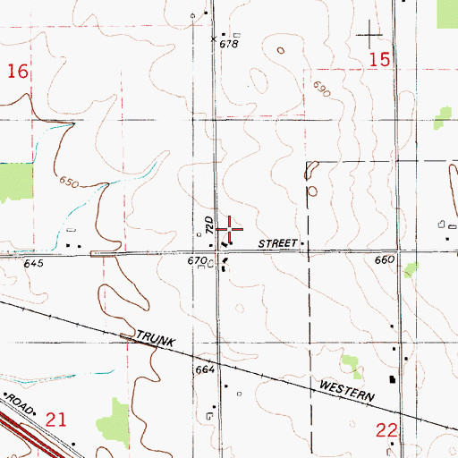 Topographic Map of Marshall School, MI
