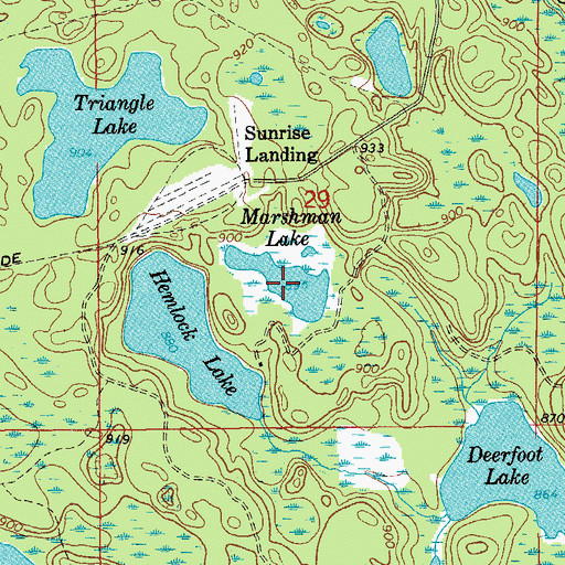 Topographic Map of Marshman Lake, MI