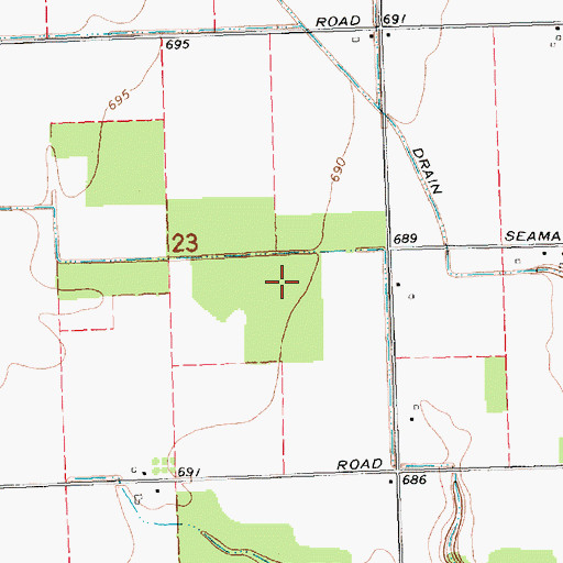 Topographic Map of Martin Drain, MI