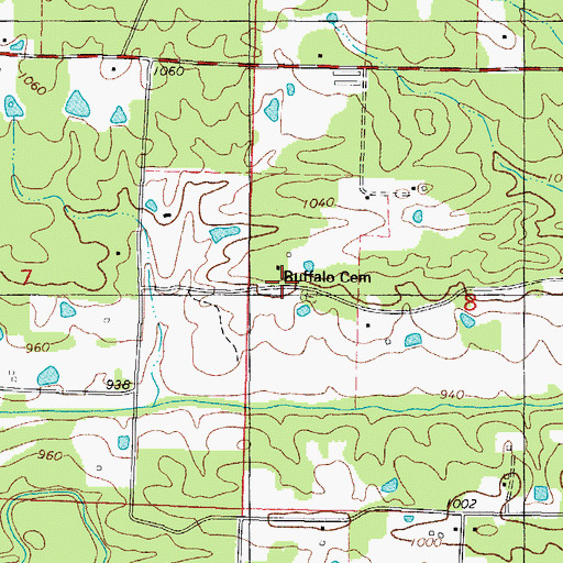 Topographic Map of Buffalo (historical), AR