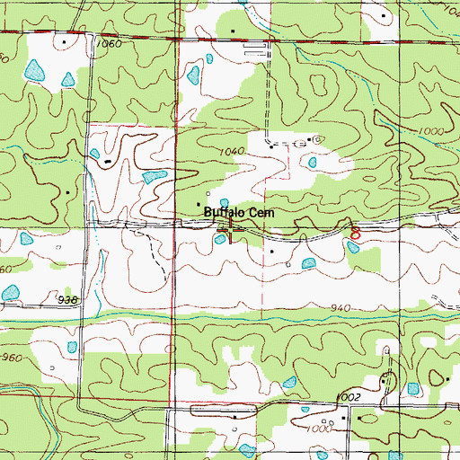 Topographic Map of Buffalo Baptist Church (historical), AR