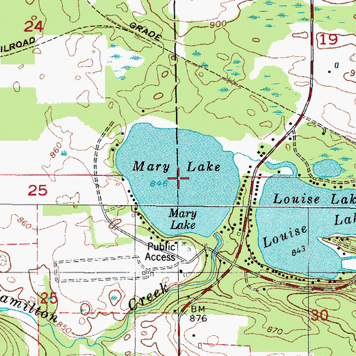 Topographic Map of Mary Lake, MI
