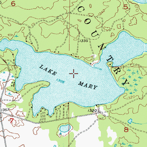 Topographic Map of Lake Mary, MI