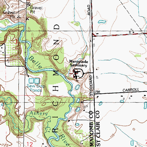 Topographic Map of Maryglade Seminary, MI