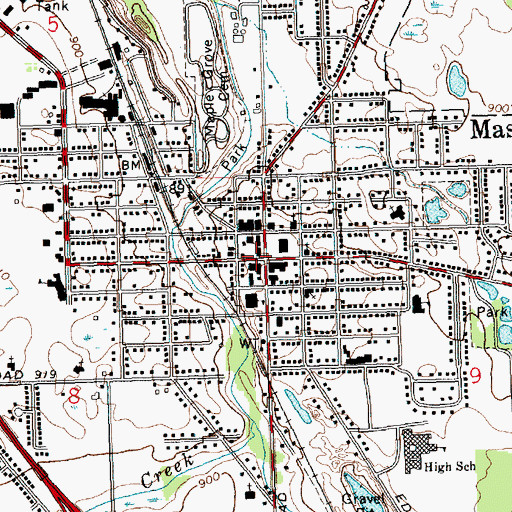 Topographic Map of Mason, MI