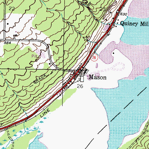 Topographic Map of Mason, MI